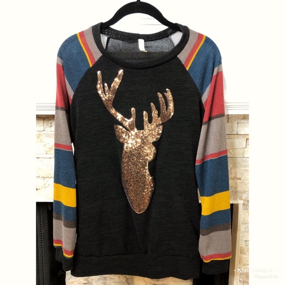 🛍LAST! Brushed Fabric Sequin/Striped Pocket Tunic - Picture 2 of 8